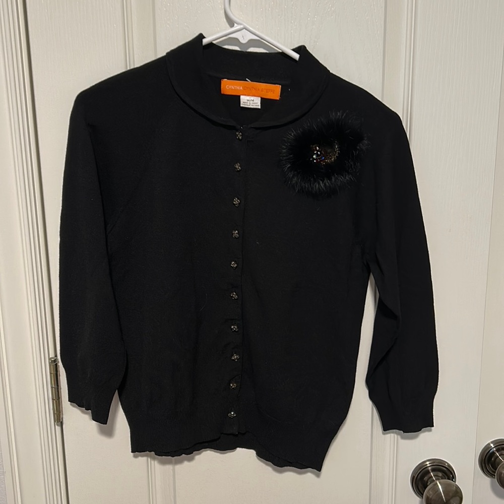 Cynthia Steefe M Black sweater